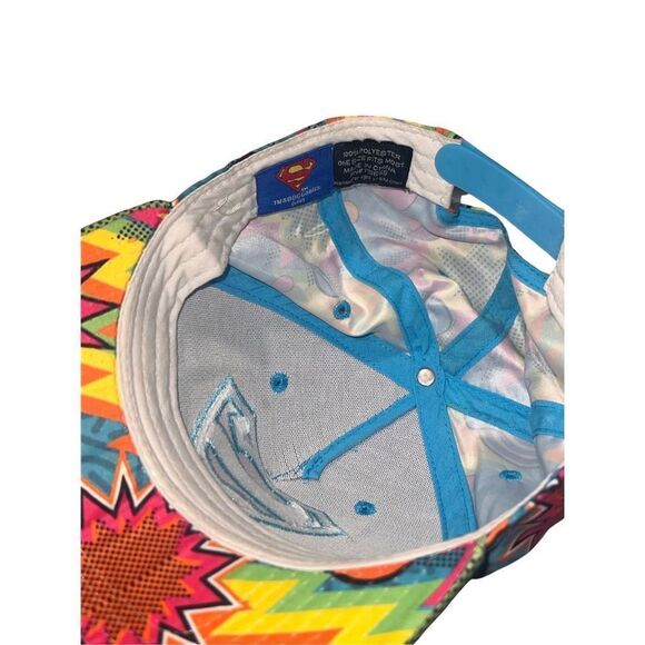 New DC Comics Superman Retro 1980s Colors Explosion Adjustable Snapback Hat - Picture 7 of 8